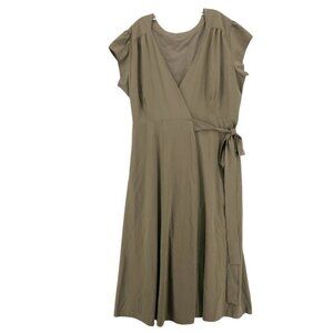 WAYRE Roma Reversible Wrap Dress Green/Brown EUC Size 3XL XXXL